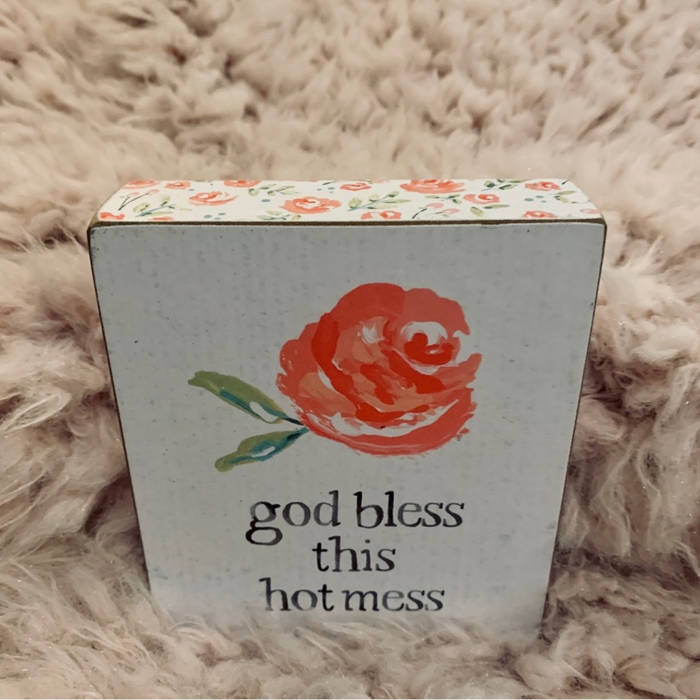 SALE! New “God Bless This Hot Mess” Block Sign